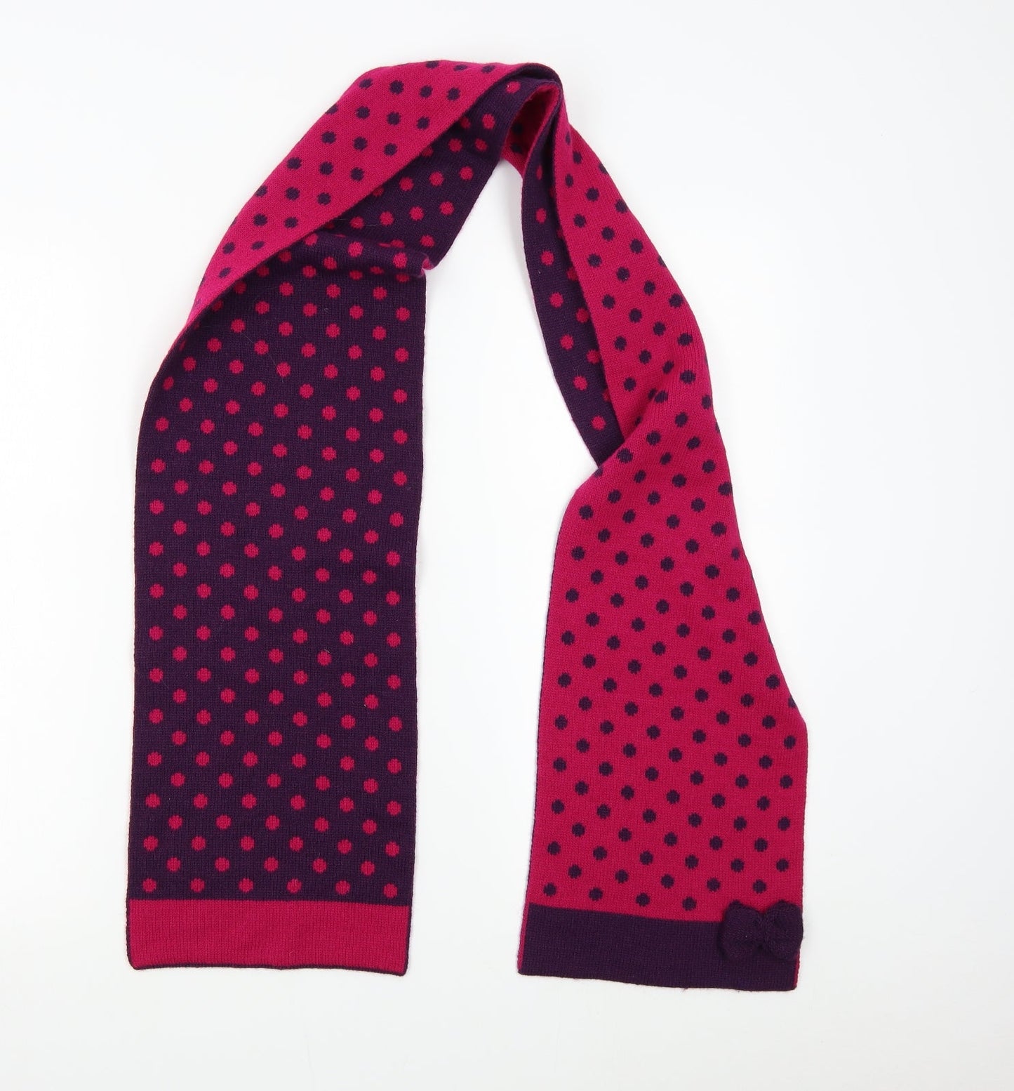 Dents Womens Pink Polka Dot Scarf