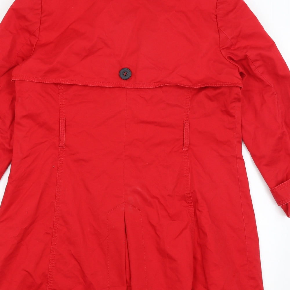 M&S Womens Red Overcoat Coat Size 14
