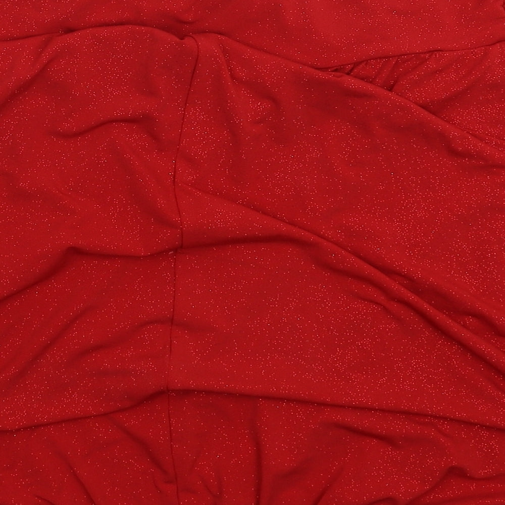 South Womens Red Basic Blouse Size 12