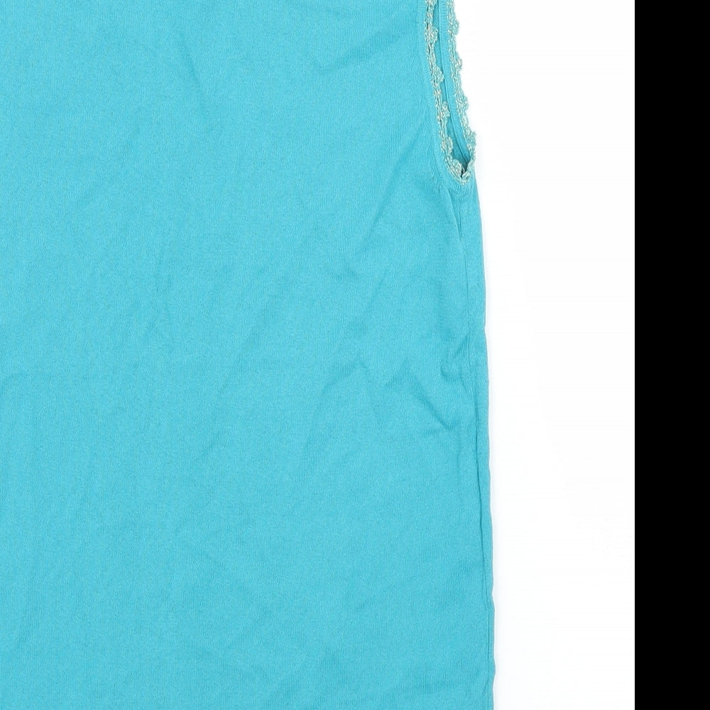 Cordelia Womens Blue Floral Basic Blouse Size 14