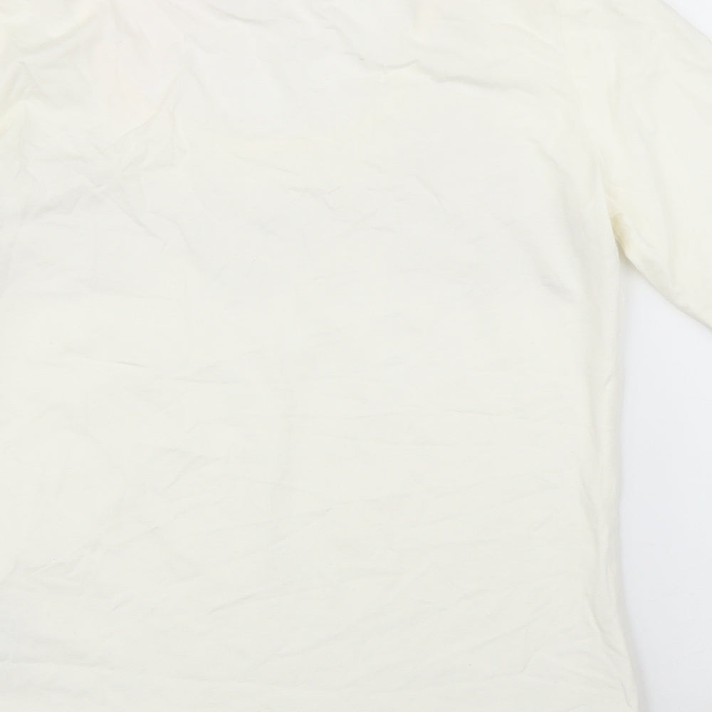 Hammer Womens Ivory Floral Basic T-Shirt Size S