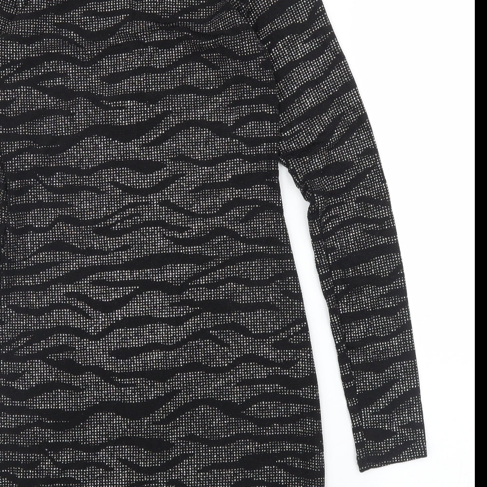 H&M Womens Silver Animal Print A-Line Size S - Zebra print