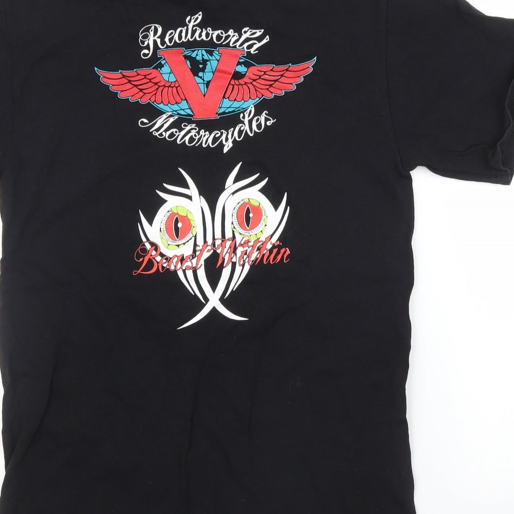 Fruit of the Loom Mens Black T-Shirt Size S