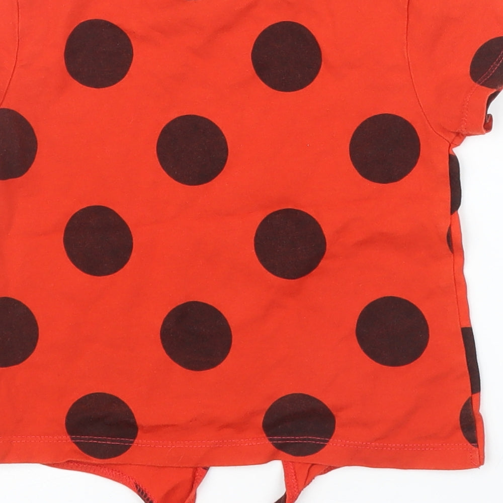 Primark Girls Red Polka Dot Basic T-Shirt Size 2 Years