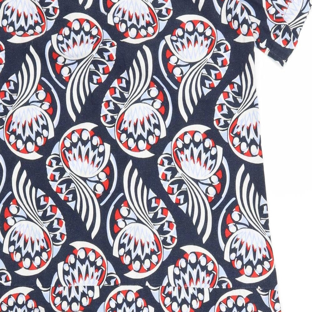 Marks & Spencer Womens Blue Geometric A-Line Size 10