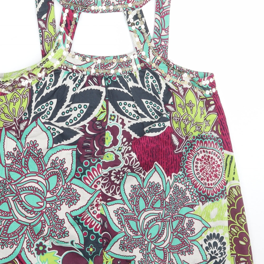 NEXT Womens Green Floral Basic Blouse Size 10
