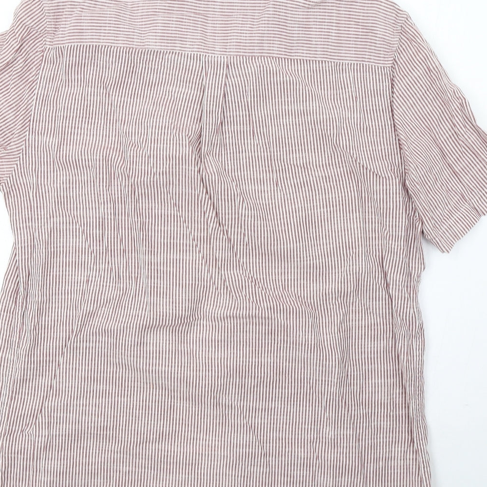 Topman Mens Red Striped Button-Up Size L