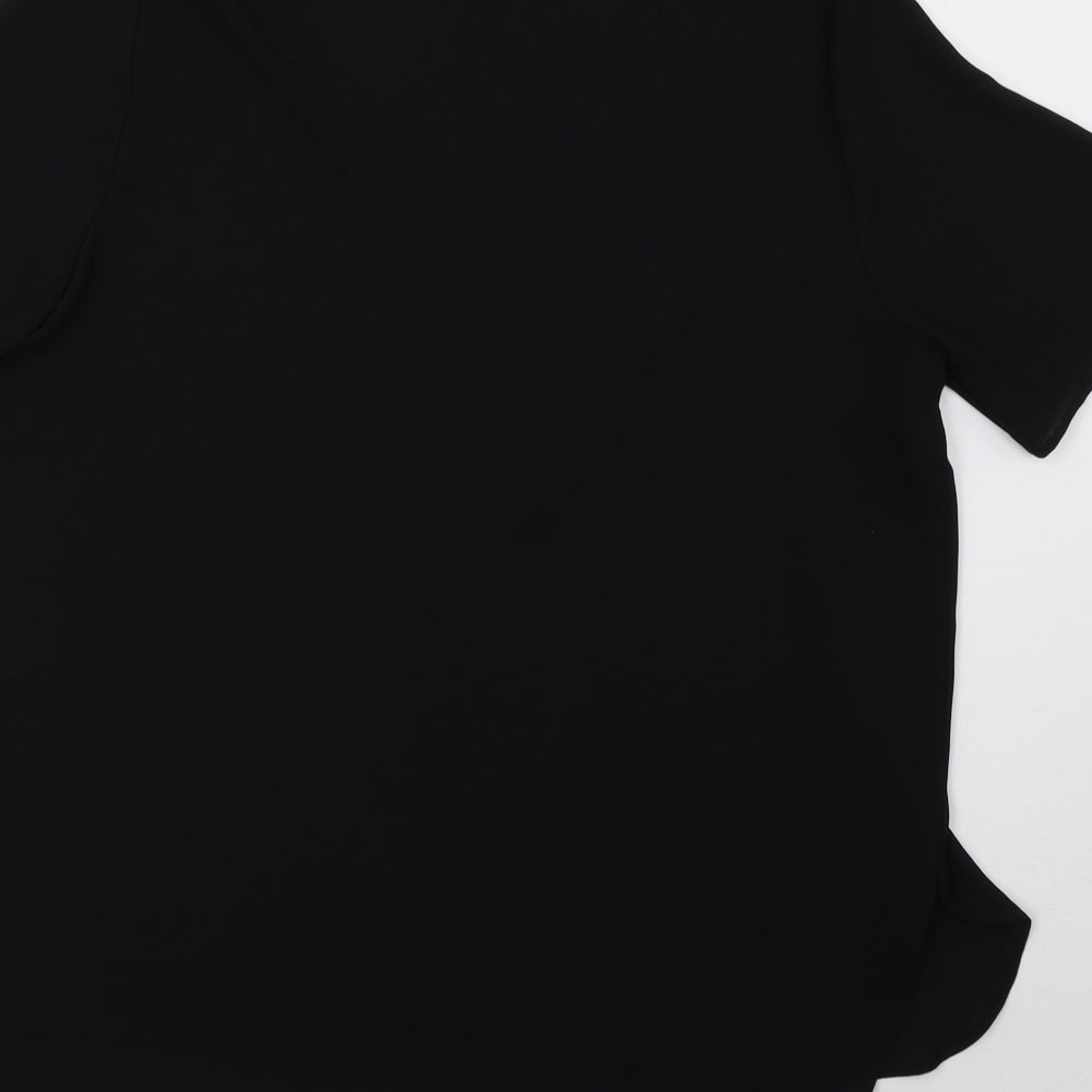 Matalan Womens Black Mesh Basic Blouse Size 12