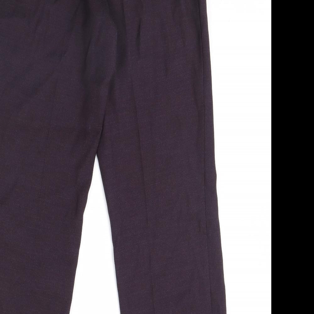 m&s Womens Purple Trousers Size 12 L30 in