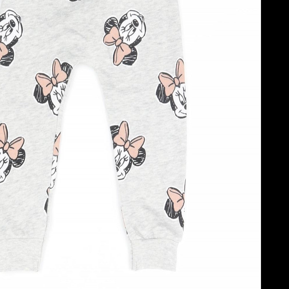 George Girls Grey Animal Print Jogger Trousers Size 12 Years - Minnie mouse