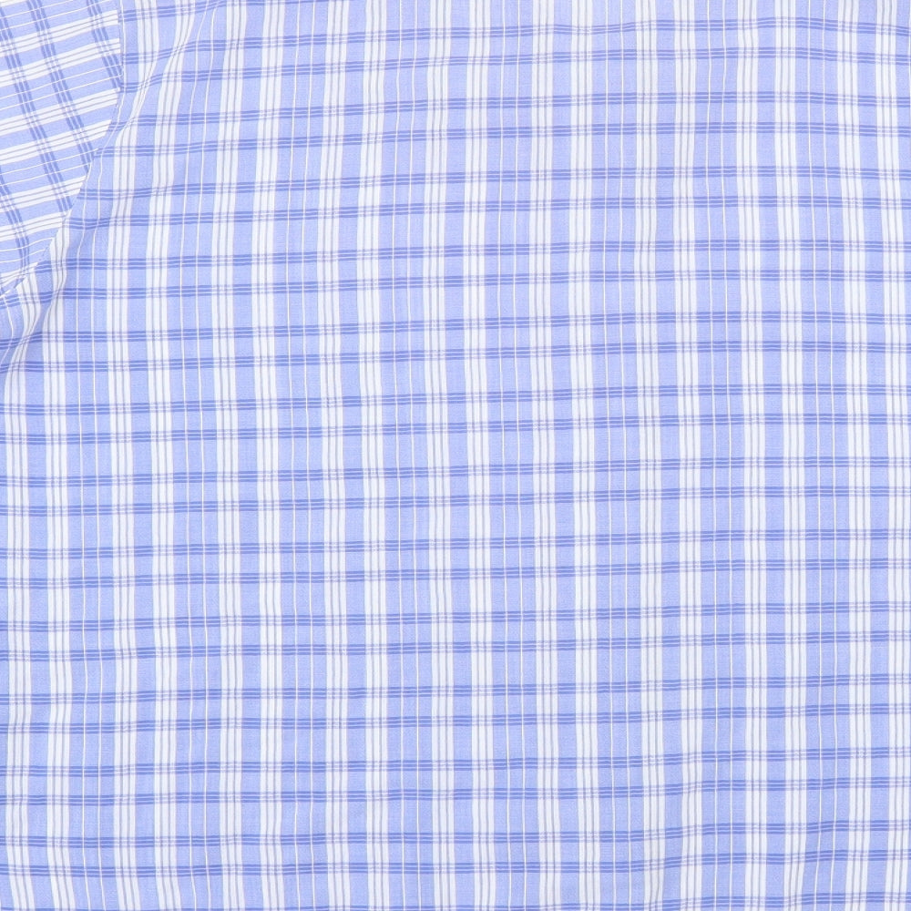 the pearl collection Womens Blue Check Basic Button-Up Size 16