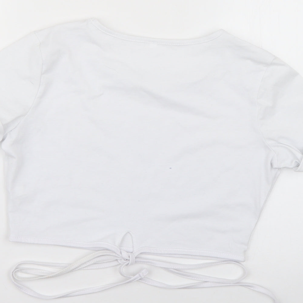 Preworn Womens White Basic T-Shirt Size XS