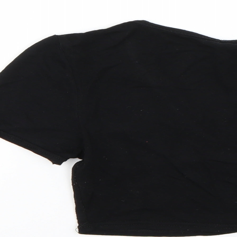 PRETTYLITTLETHING Womens Black Basic Blouse Size 8