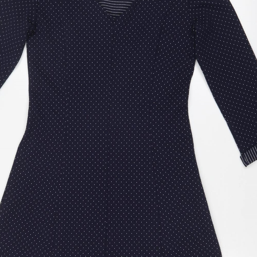 Yessica Womens Blue Polka Dot Fit & Flare Size 8