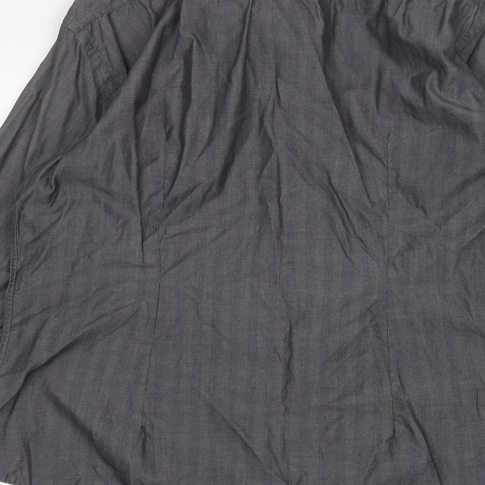 Cotton Womens Black Basic Button-Up Size L