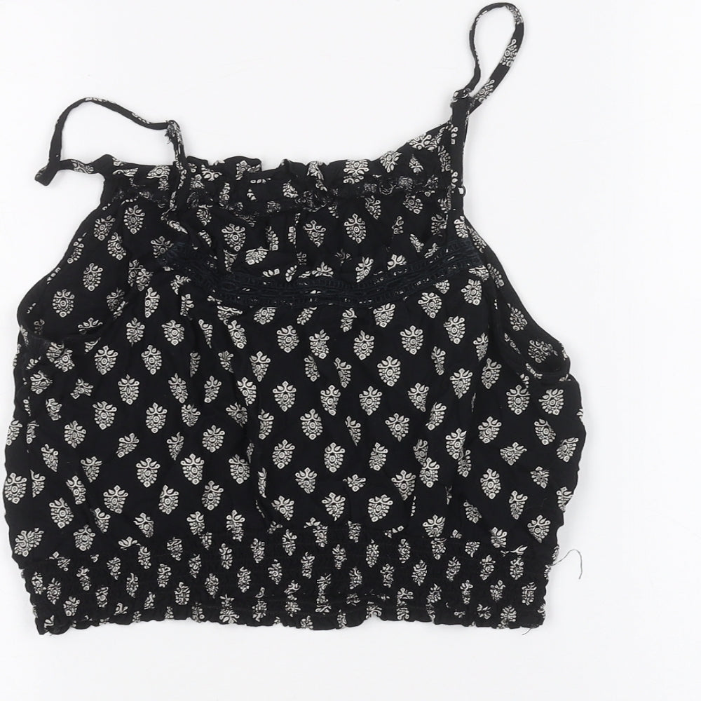 Miss Selfridge Womens Black Basic T-Shirt Size 10
