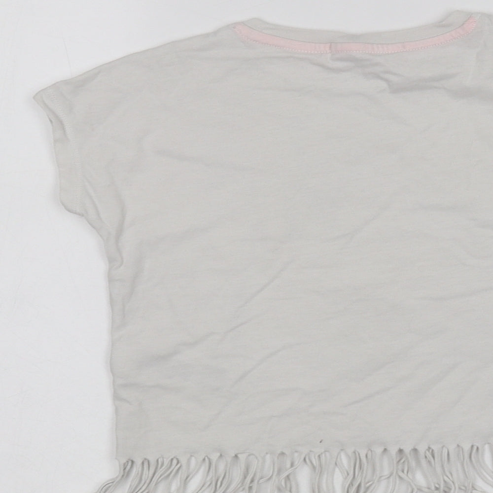 Marks and Spencer Girls White Basic T-Shirt Size 7-8 Years