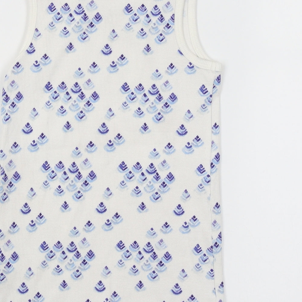 NEXT Girls White Argyle/Diamond Basic Tank Size 6 Years