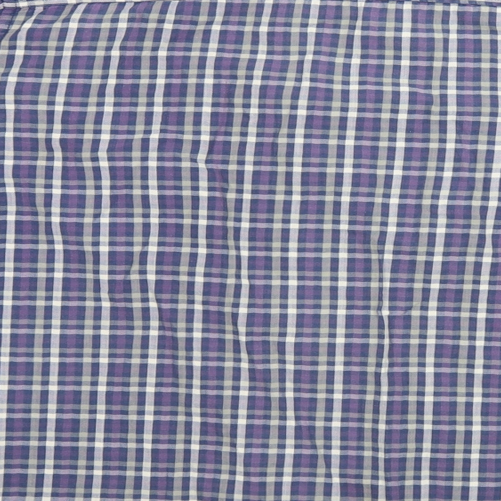 F&F Mens Blue Plaid Button-Up Size L