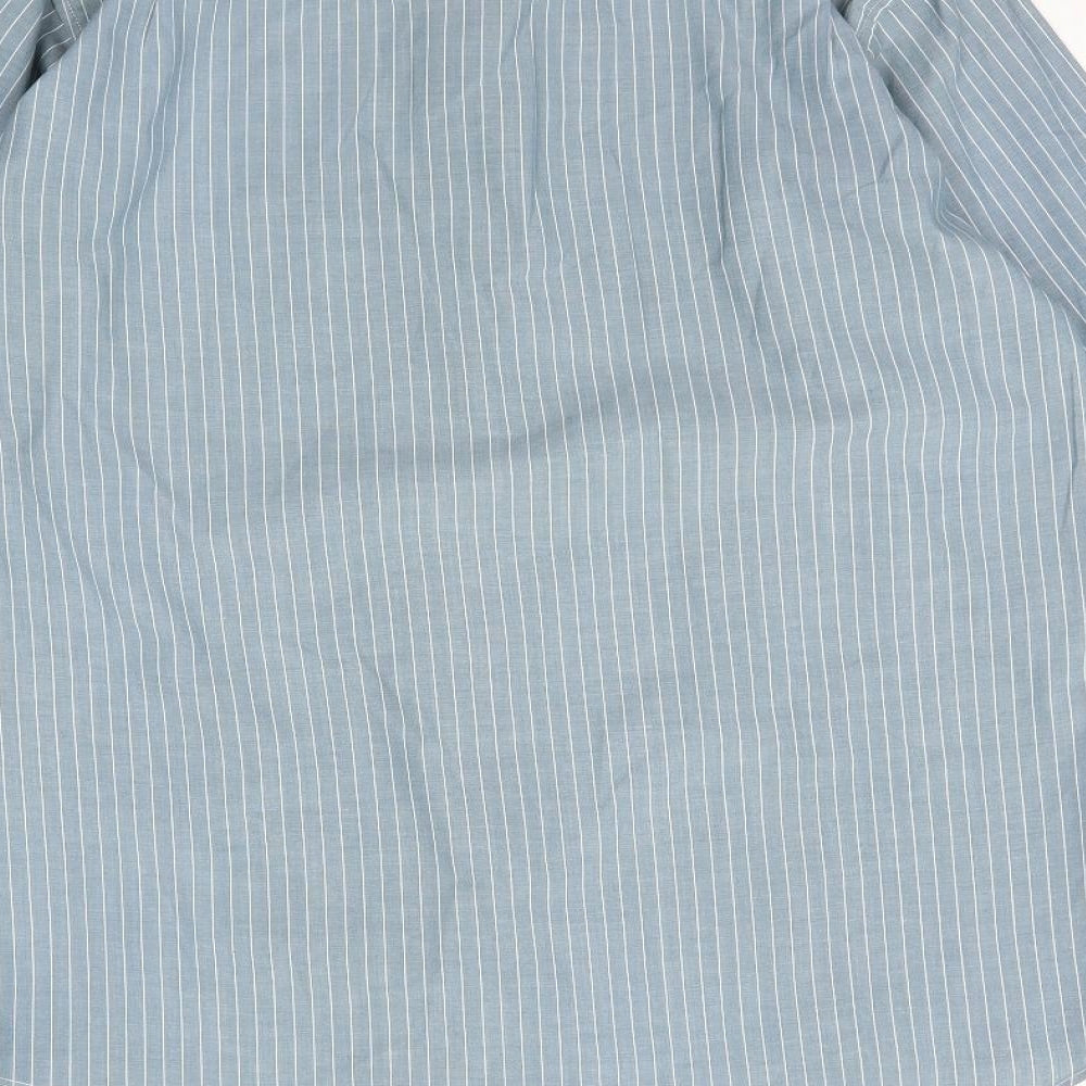 Debenhams Mens Blue Striped Button-Up Size 14.5