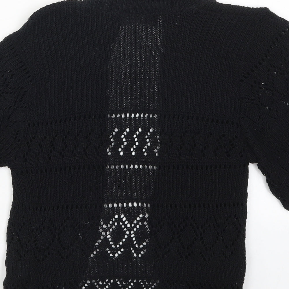 I Love Pulse Womens Black Knit Cape Jumper Size S