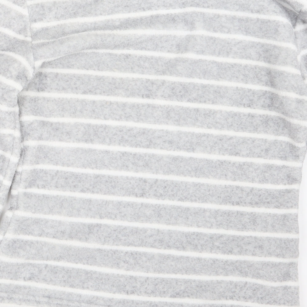 F&F Womens Grey Striped Top Pyjama Top Size 8