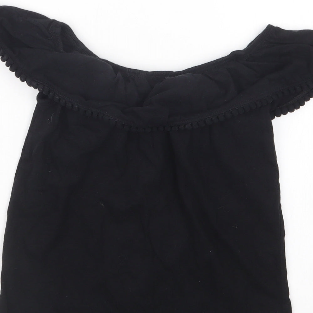 Primark Girls Black Basic T-Shirt Size 9-10 Years