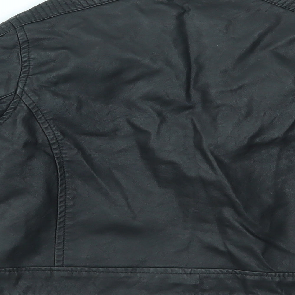 okaidi Boys Black Motorcycle Jacket Jacket Size 3 Years