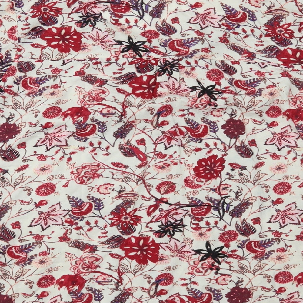 Denim Jeans & Casuals Womens Red Floral Basic Blouse Size L
