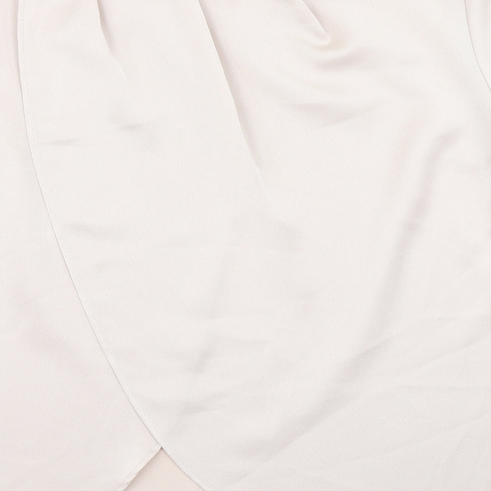 Topshop Womens Ivory Basic Blouse Size 12 - Open back