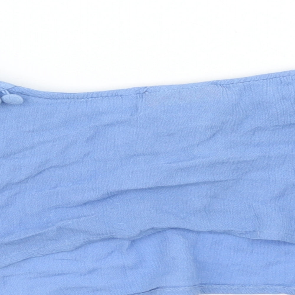 River Island Womens Blue Cropped T-Shirt Size M - Cold shoulder