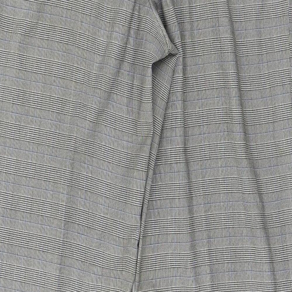 Amartanto Womens Grey Plaid Trousers Size 12 L29 in
