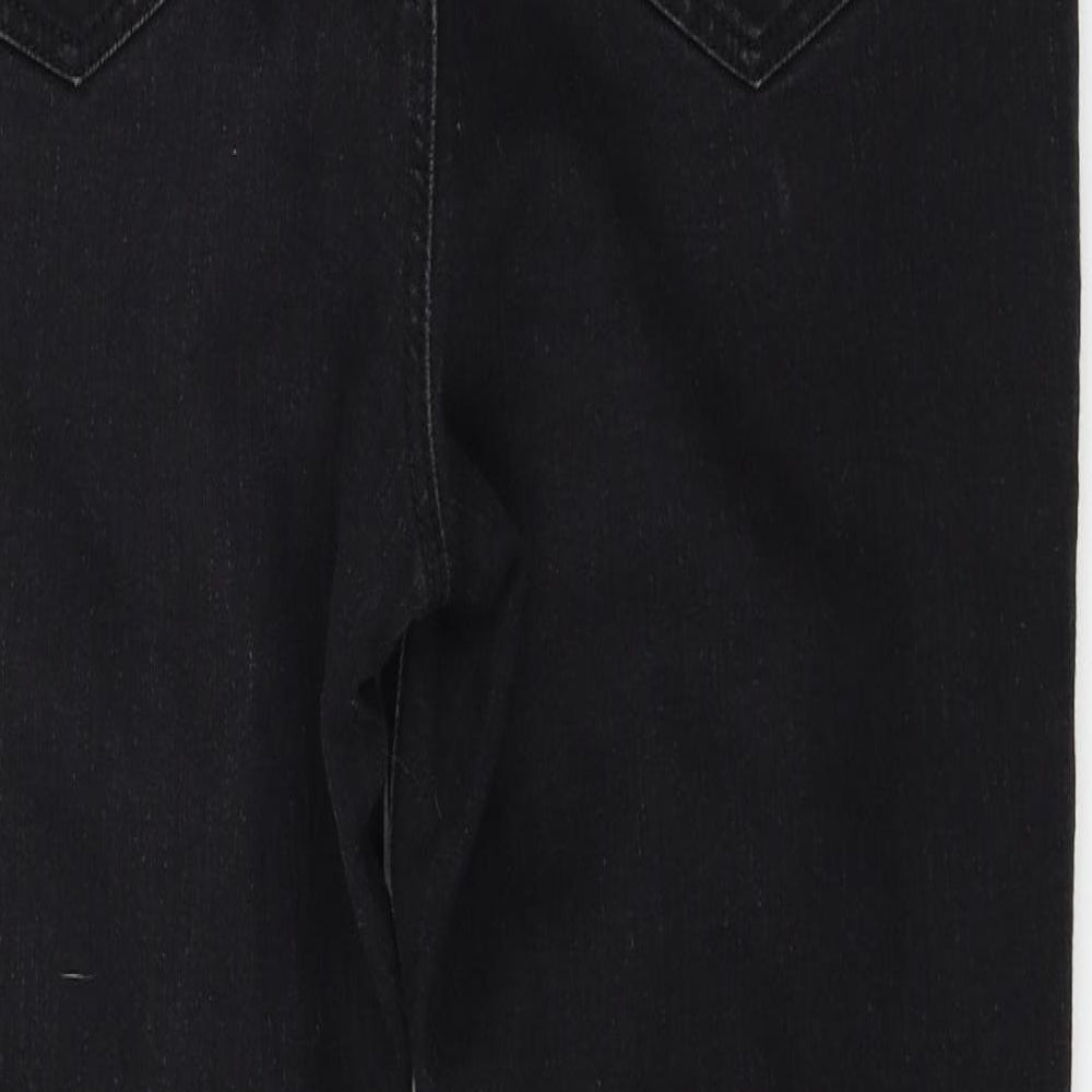 Dorothy Perkins Womens Black Denim Straight Jeans Size 14 L24 in