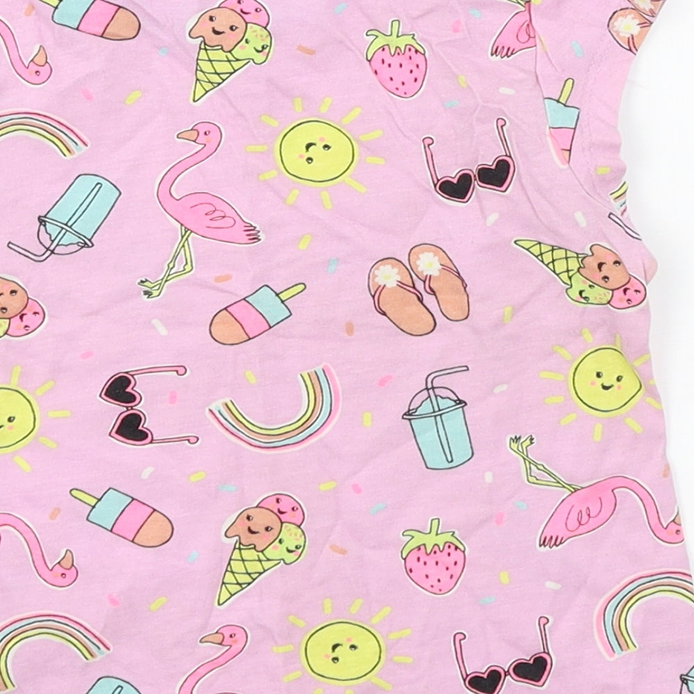 George Girls Pink Geometric Jersey Basic T-Shirt Size 18-24 Months - Ice Cream