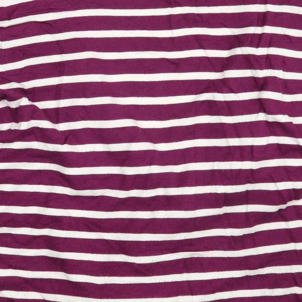 JoJo Maman Bébé Womens Purple Striped Wrap Jumper One Size