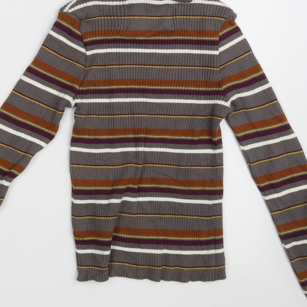 STR Womens Multicoloured Striped Pullover Jumper Size S