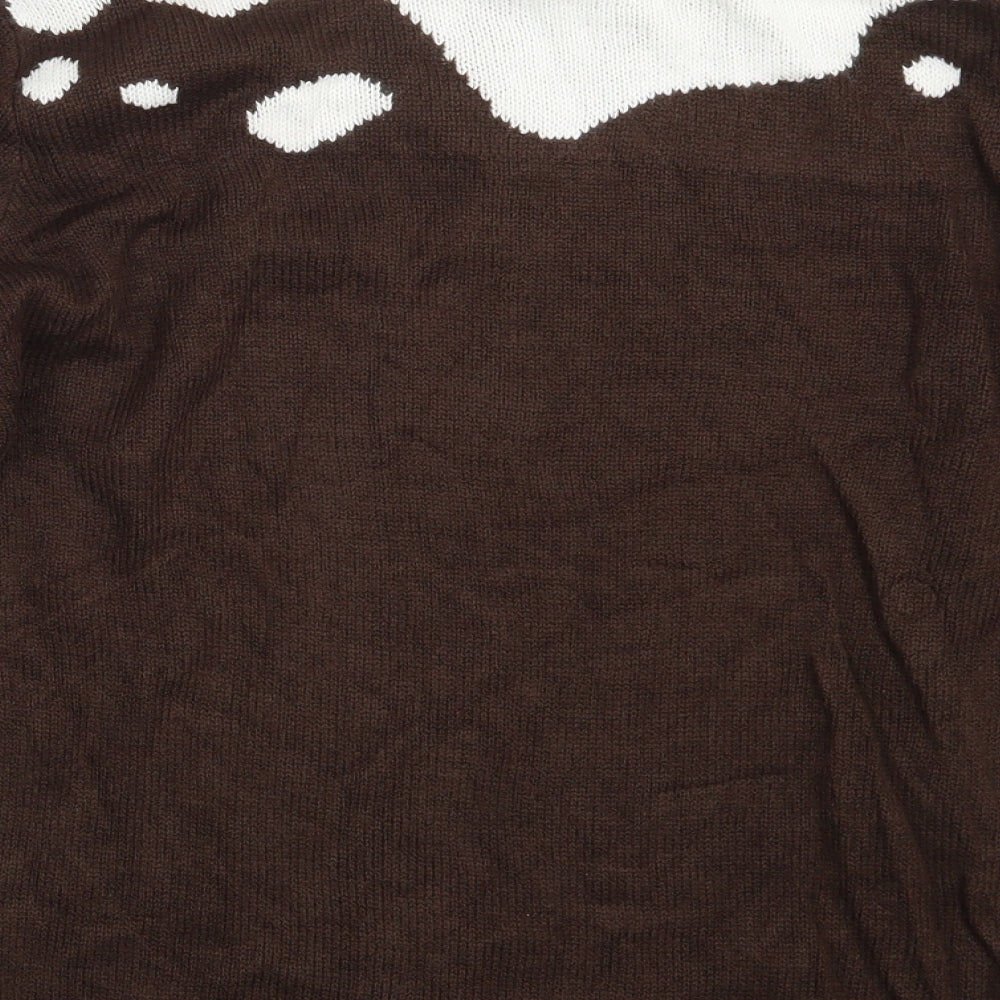 Saxnet Limited Mens Brown Pullover Jumper Size S - Seasonal Christmas Festive Holiday