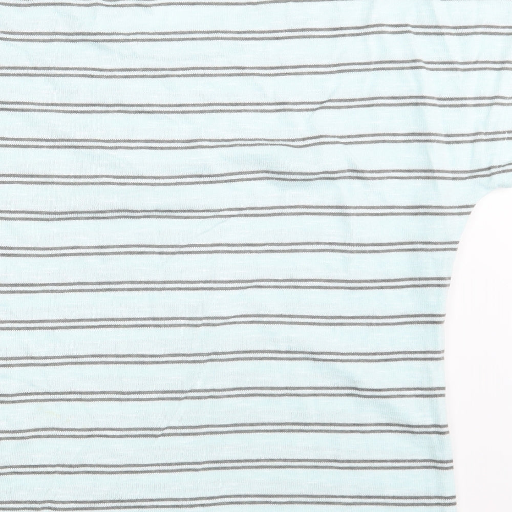 Viz A Viz Womens Blue Striped Pullover Sweatshirt Size 12