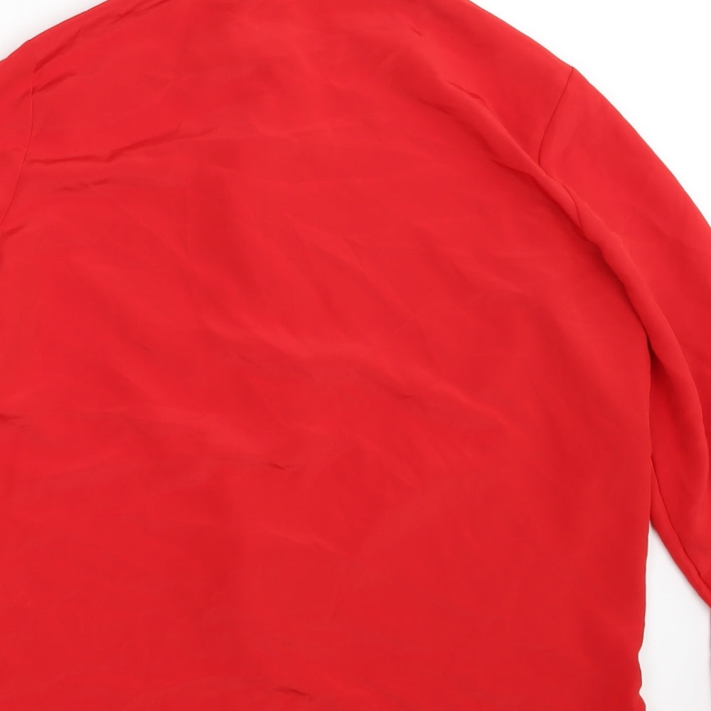 Marks & Spencer Womens Red Basic Button-Up Size 14
