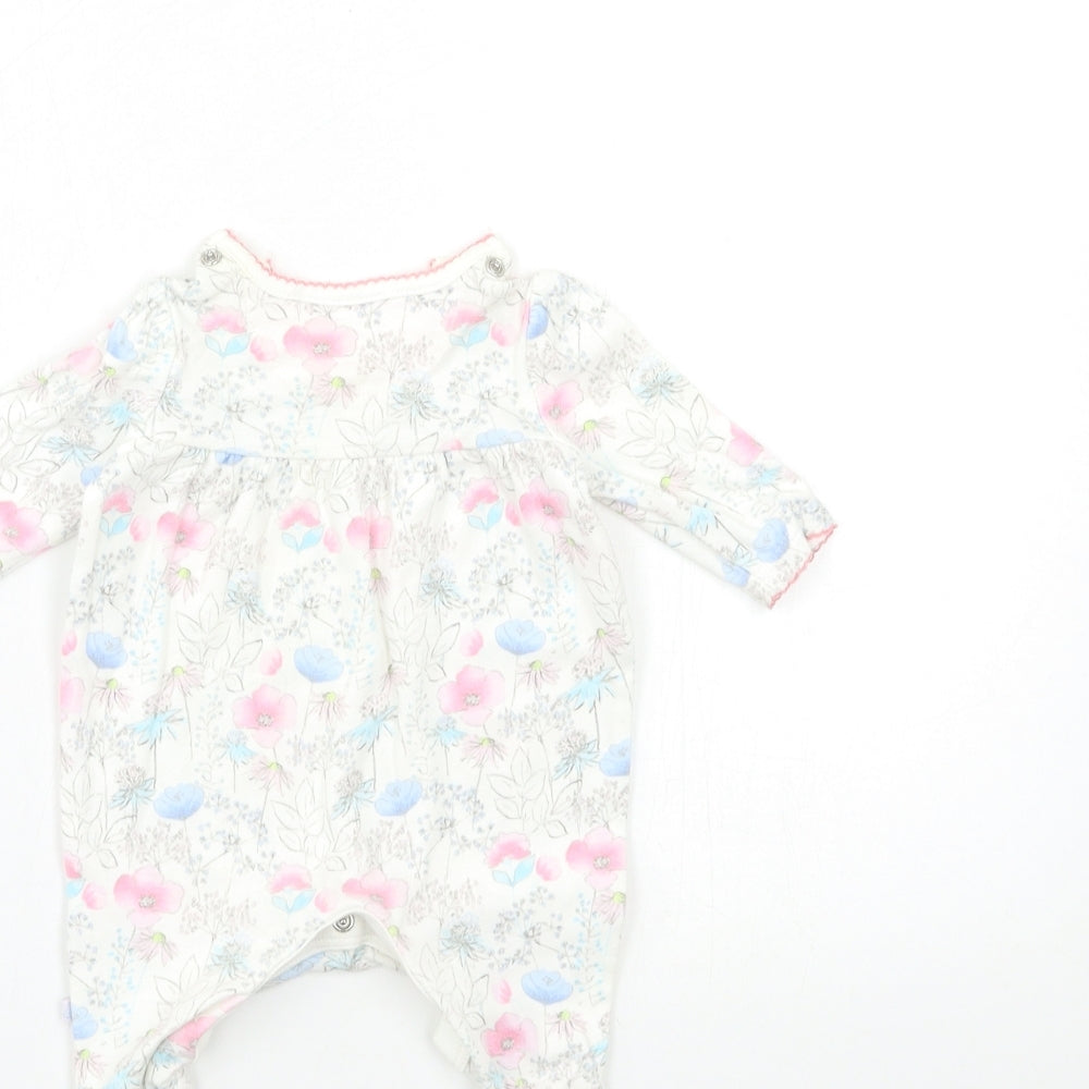 Mini B Baby White Floral Babygrow One-Piece Size Newborn