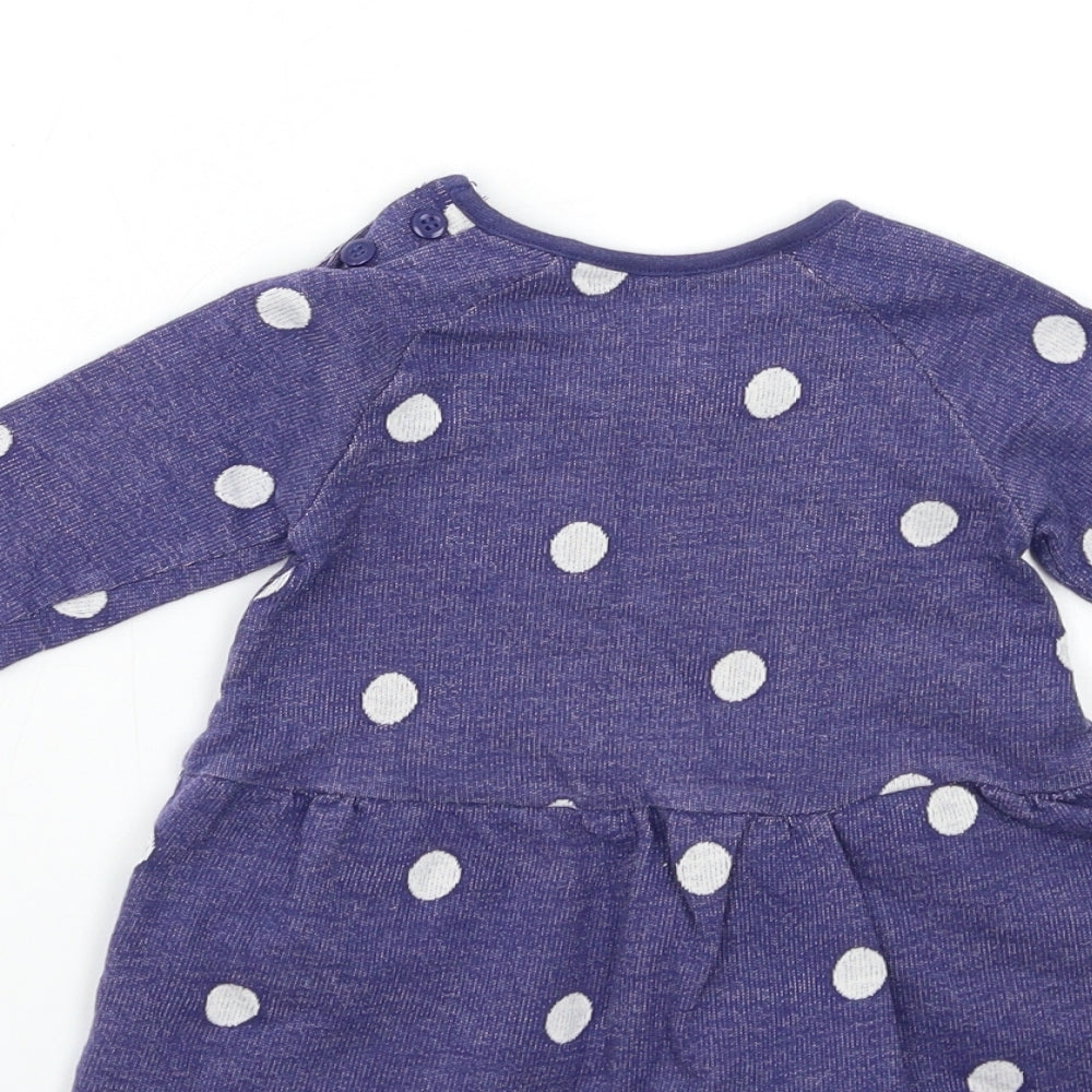 Nutmeg Baby Blue Polka Dot A-Line Size 3-6 Months