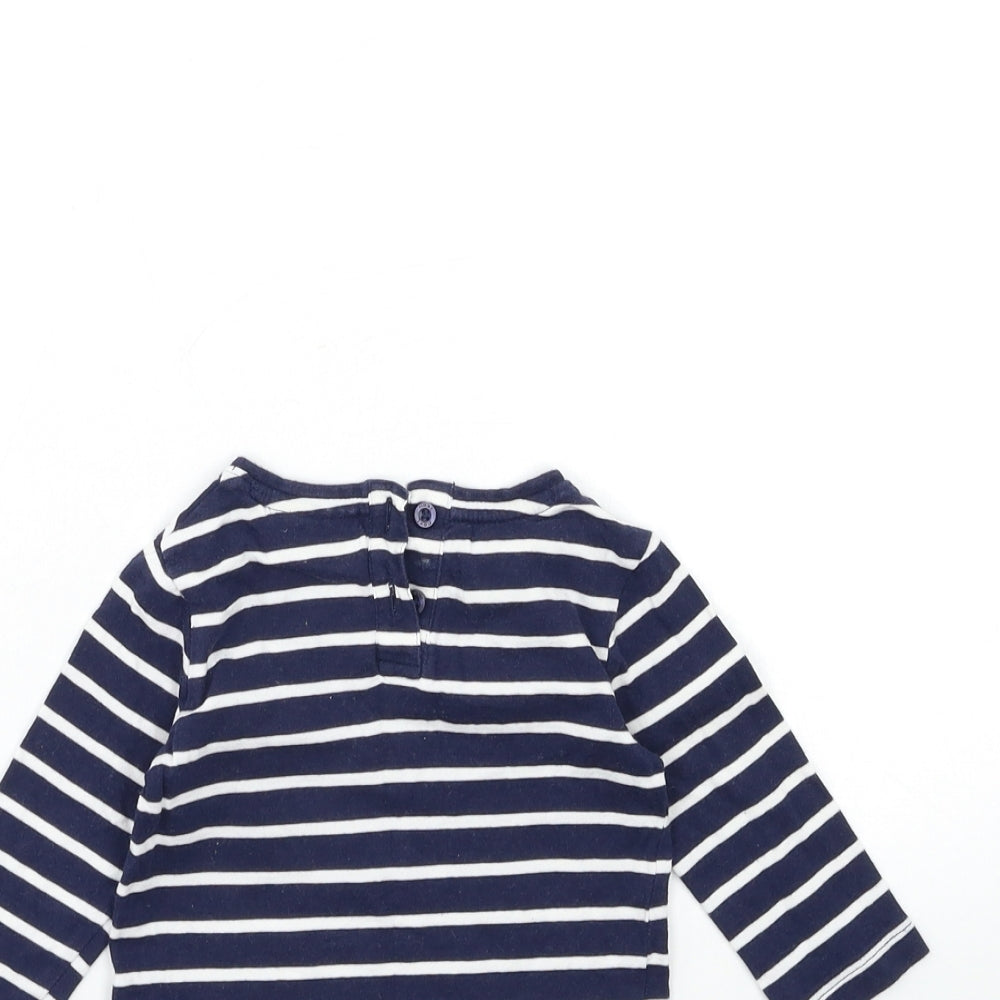 NEXT Baby Black Striped Basic T-Shirt Size 3-6 Months