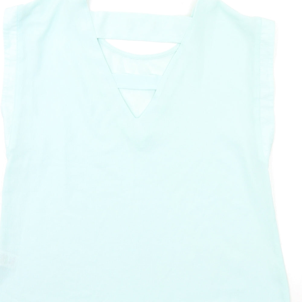 Papaya Womens Blue Basic Blouse Size 12