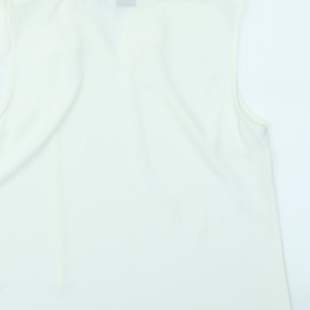 paraphase Womens White Basic Blouse Size L