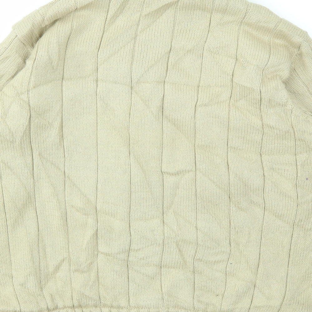 EWM Mens Beige Full Zip Hoodie Size M
