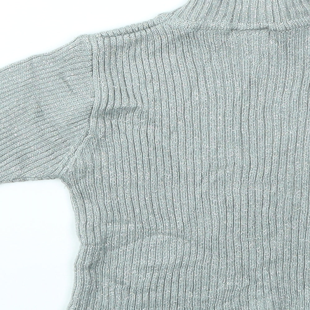 Girl Girls Grey Basic T-Shirt Size 7-8 Years