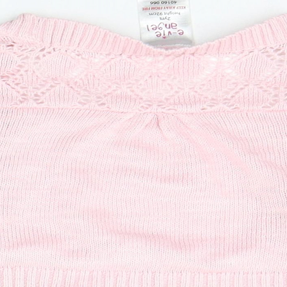 Evie Angel Girls Pink Cardigan Jumper Size 2 Years