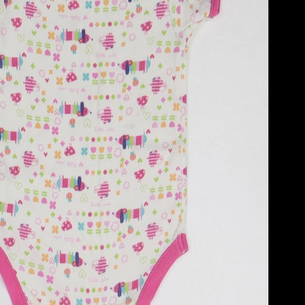 George Baby White Geometric Babygrow One-Piece Size 12-18 Months - ANIMALS