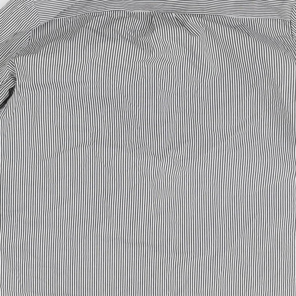 Internacionale Mens White Striped Button-Up Size 13