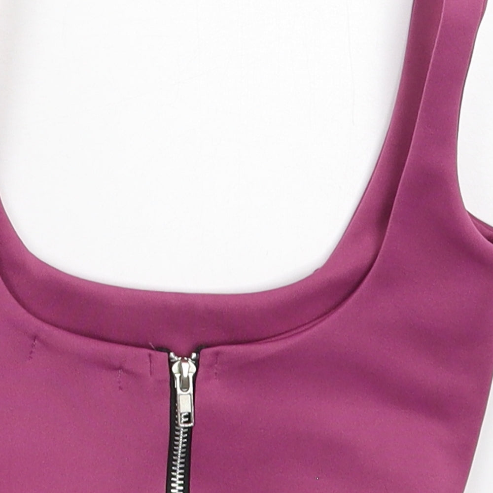 PRETTYLITTLETHING Womens Pink Cropped Tank Size 4